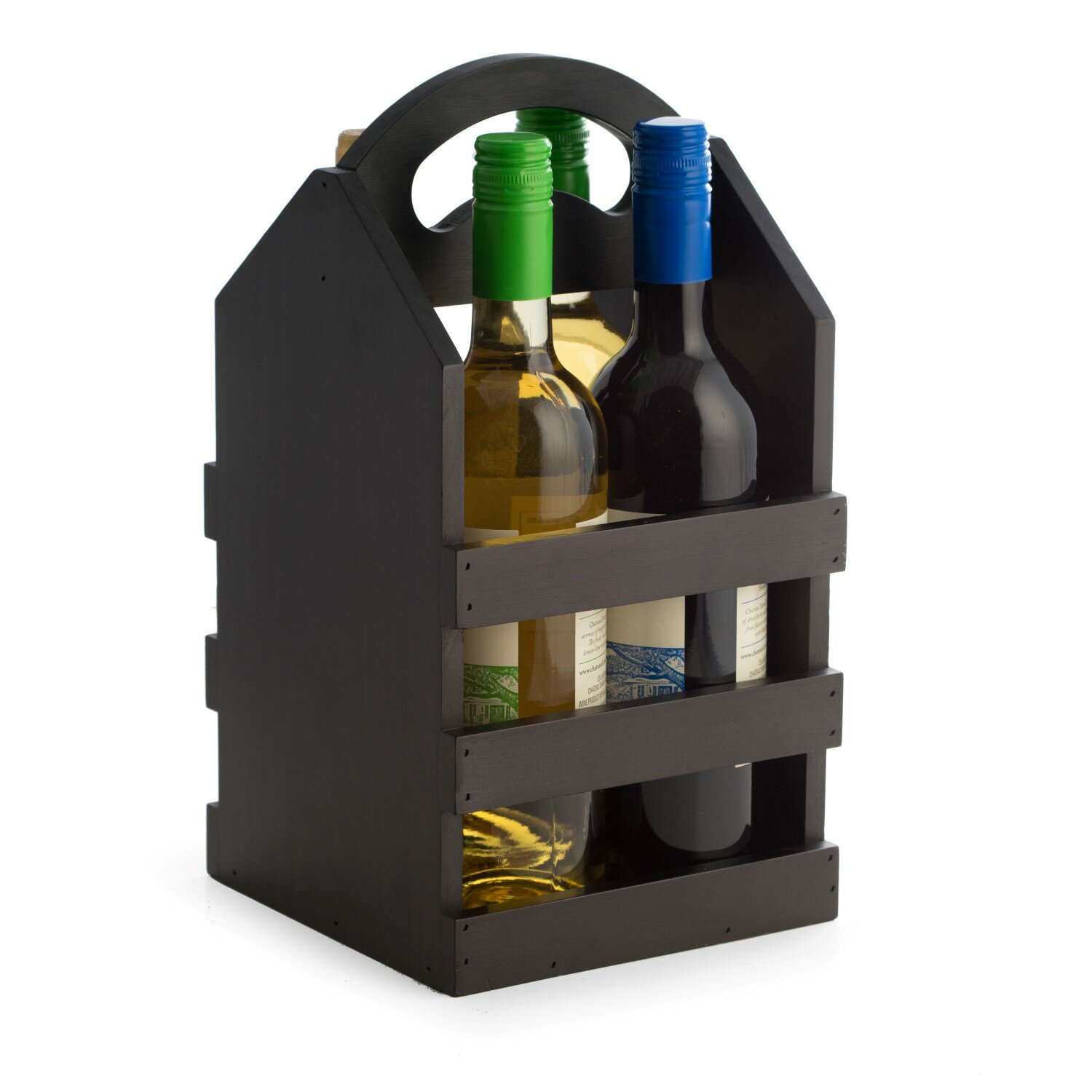 Millwood Pines Trott Solid Wood Tabletop Wine Bottle Rack Millwood Pines Trott Solid Wood Tabletop Wine Bottle Rack